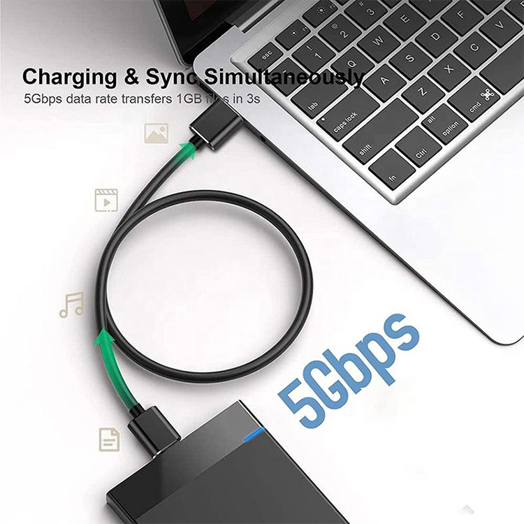 الصين 0.5M 1M 1.5M USB 3.0 Type A Type-A USB-A ذكر إلى Micro B Micro-B ذكر كابل شاحن مزامنة البيانات الصانع