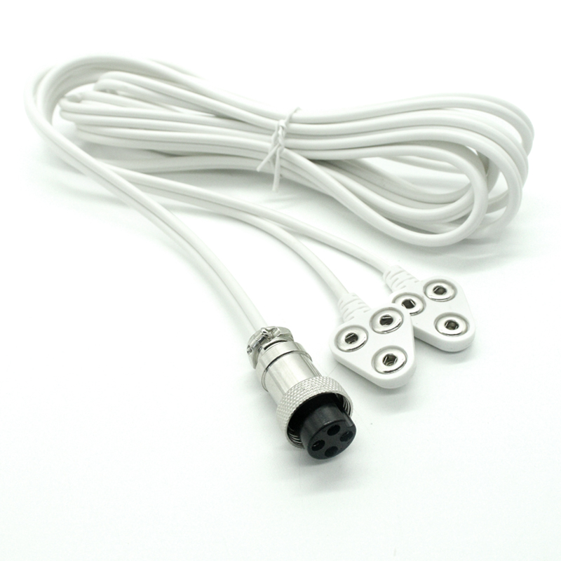 Runder Luftfahrtstecker GX16 4-polig mit 2,5-mm-Buchse, Schnappkabel, EMS-Maschinenersatz