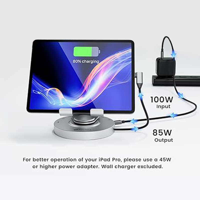 China USB C Hub for iPad Pro Docking Station, 8-in-1 Rotatable Folding Type-C Tablet Stand with 4K HDMI, USB C 3.0 Data Port manufacturer