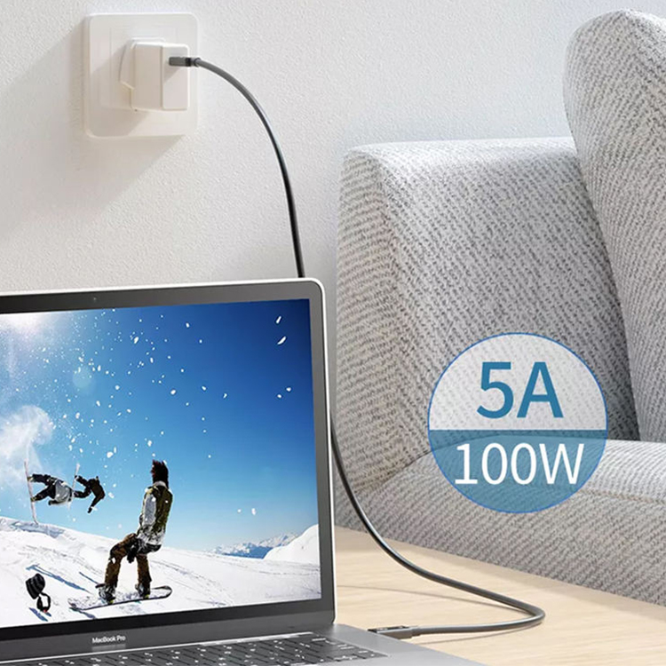 中国 批发 Thunderbolt 4 电缆超高速 40gbps 5A100W Pd 快速充电充电线 USB4 C 型电缆 制造商