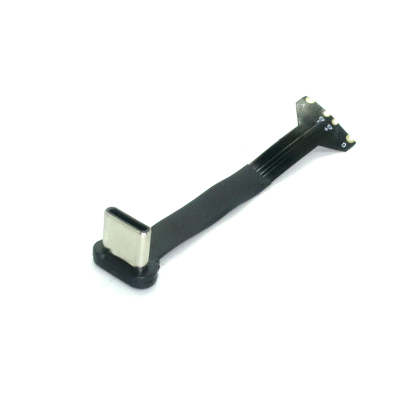 الصين ثني 90 درجة نوع C ذكر FPC FFC سلك مسطح إلى كابل أسود 4Pin الصانع
