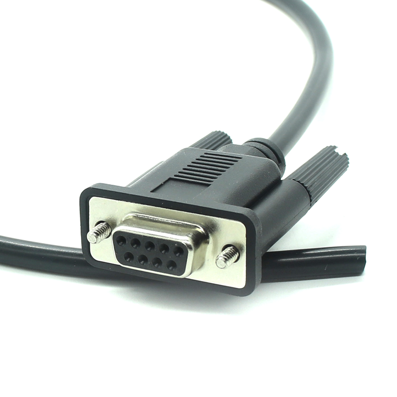 China Custom RS232 Db9 Serial Extension Cable 9 pin Connector to Bare Wire manufacturer