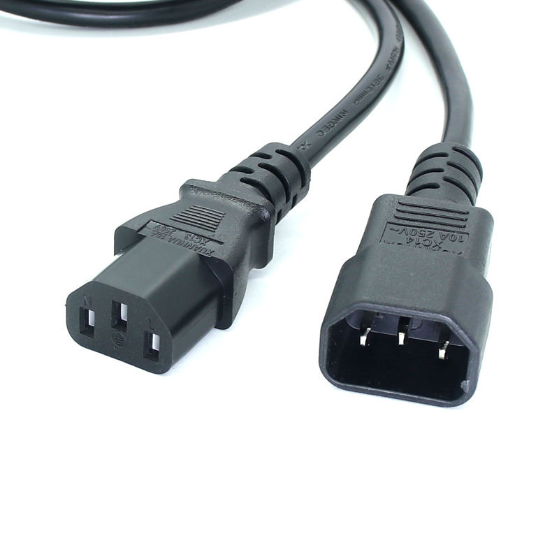 Converteerbare meerdere AC-voedingskabel C13 naar C14 netsnoerstekkeradapter IEC 320 C14 stopcontactvoedingskabel voor buiten