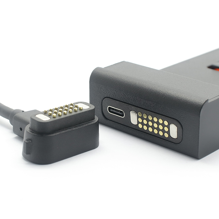 中国 5Gbps 10Gbps 音频视频超高速传输磁性弹簧针电缆转 USB 3.1 C 型 18 针磁性弹簧针 PD 快速充电电缆 制造商