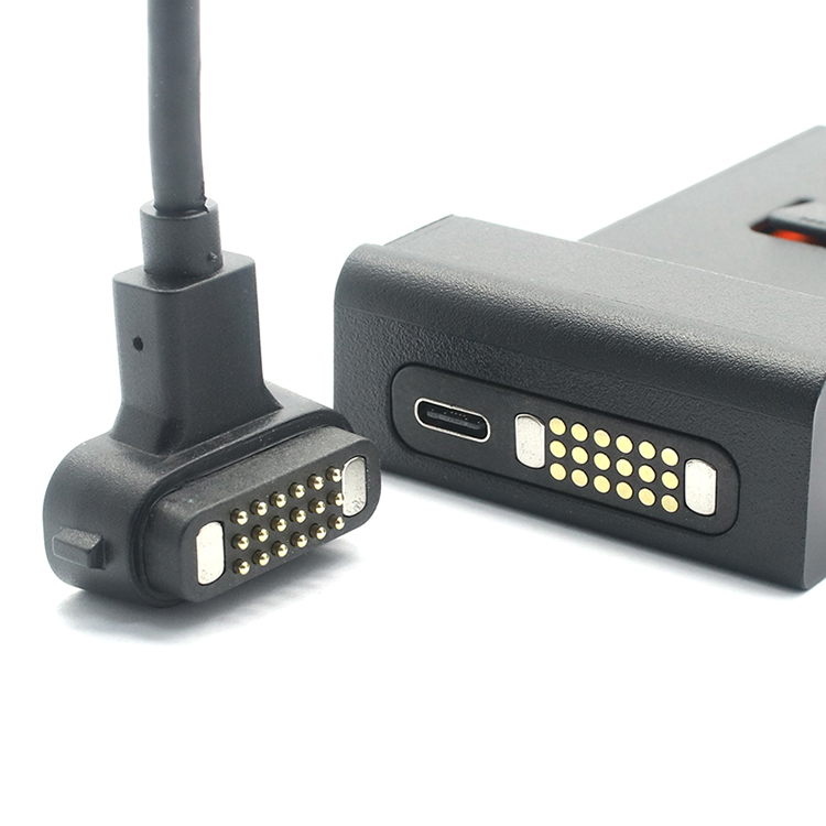 中国 5Gbps 10Gbps 音频视频超高速传输磁性弹簧针电缆转 USB 3.1 C 型 18 针磁性弹簧针 PD 快速充电电缆 制造商