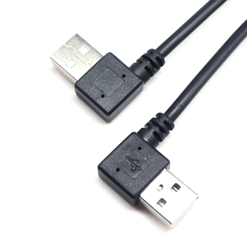 الصين كابل مقسم USB بزاوية يسارية 90 درجة USB 2.0 A ذكر إلى ثنائي الزاوية من النوع C Micro USB 5p سلك محول مزامنة الشحن الصانع