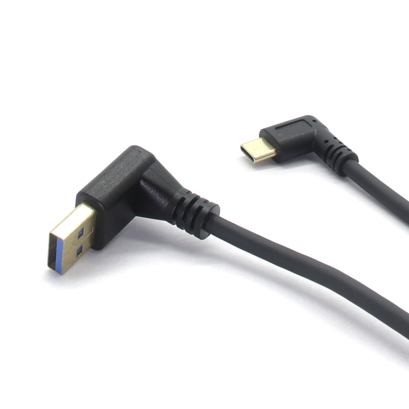 Cina Cavo USB a spirale a molla da USB 3.0 tipo A a USB 3.0 tipo C maschio con angolo di 90 gradi a sinistra produttore