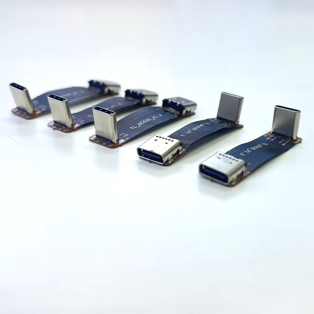 China 90 degree 60W fast charging USB3.1 FFC FPV FPC USB C flat ribbon extension cable 10Gbps 4K@60Hz manufacturer
