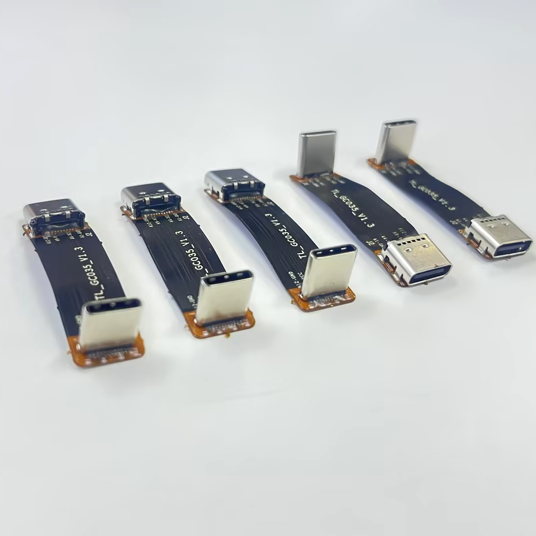 China 90 degree 60W fast charging USB3.1 FFC FPV FPC USB C flat ribbon extension cable 10Gbps 4K@60Hz manufacturer