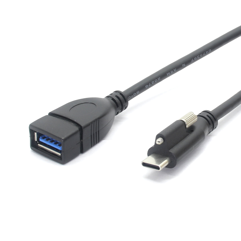 Screw Mounting Locking USB C to USB A Female Adapter USB C OTG Cable,Type C to USB A Female Connector Compatible with MacBook Pro Air