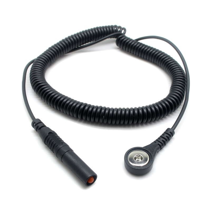 porcelana Conector tipo banana de 4 mm con cubierta protectora a cable de prueba a presión ECG hembra de 4 mm Cable de prueba en espiral con resorte fabricante