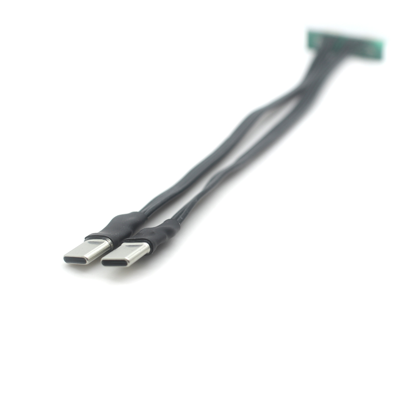 China FFC USB C FPV Flat Slim Thin Ribbon FPC Cable 24pin dual USB Type-C FPC extender cord with PCB manufacturer