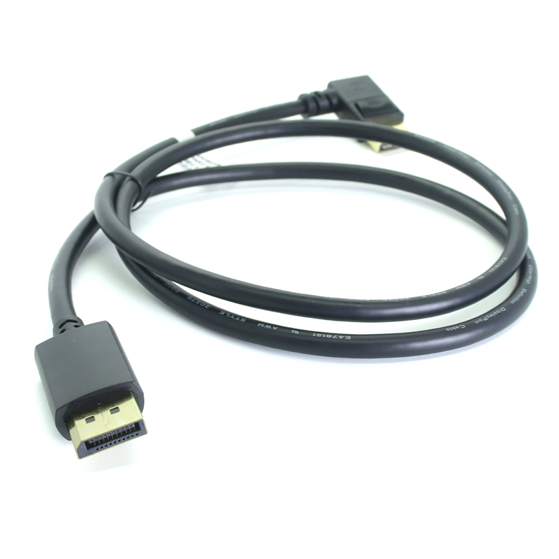 China Displayport-kabel DP1.4-kabel DP mannelijk naar mannelijk 90 graden DP-kabel voor pc-laptop tv-monitor fabrikant