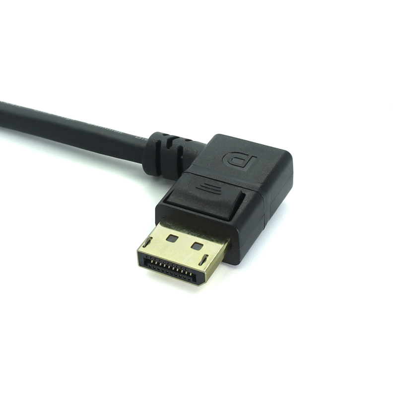China Displayport-kabel DP1.4-kabel DP mannelijk naar mannelijk 90 graden DP-kabel voor pc-laptop tv-monitor fabrikant