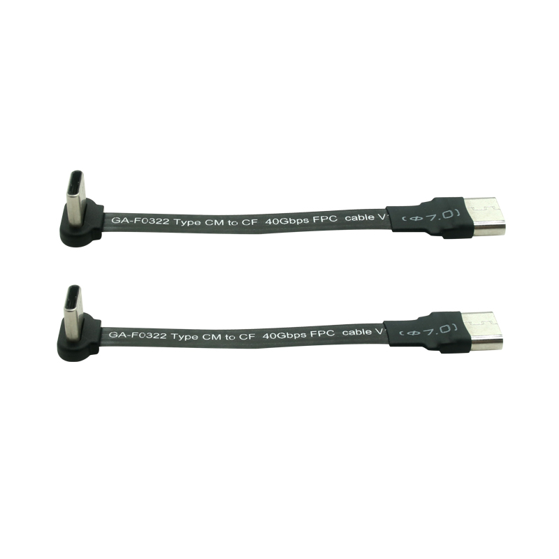 الصين 3A شحن سريع 90 درجة USB C كابل FPC مسطح 40 جيجابت في الثانية USB4 نوع c FPC كابل الشريط الصانع