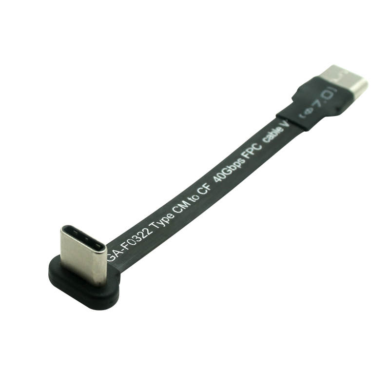 الصين 3A شحن سريع 90 درجة USB C كابل FPC مسطح 40 جيجابت في الثانية USB4 نوع c FPC كابل الشريط الصانع