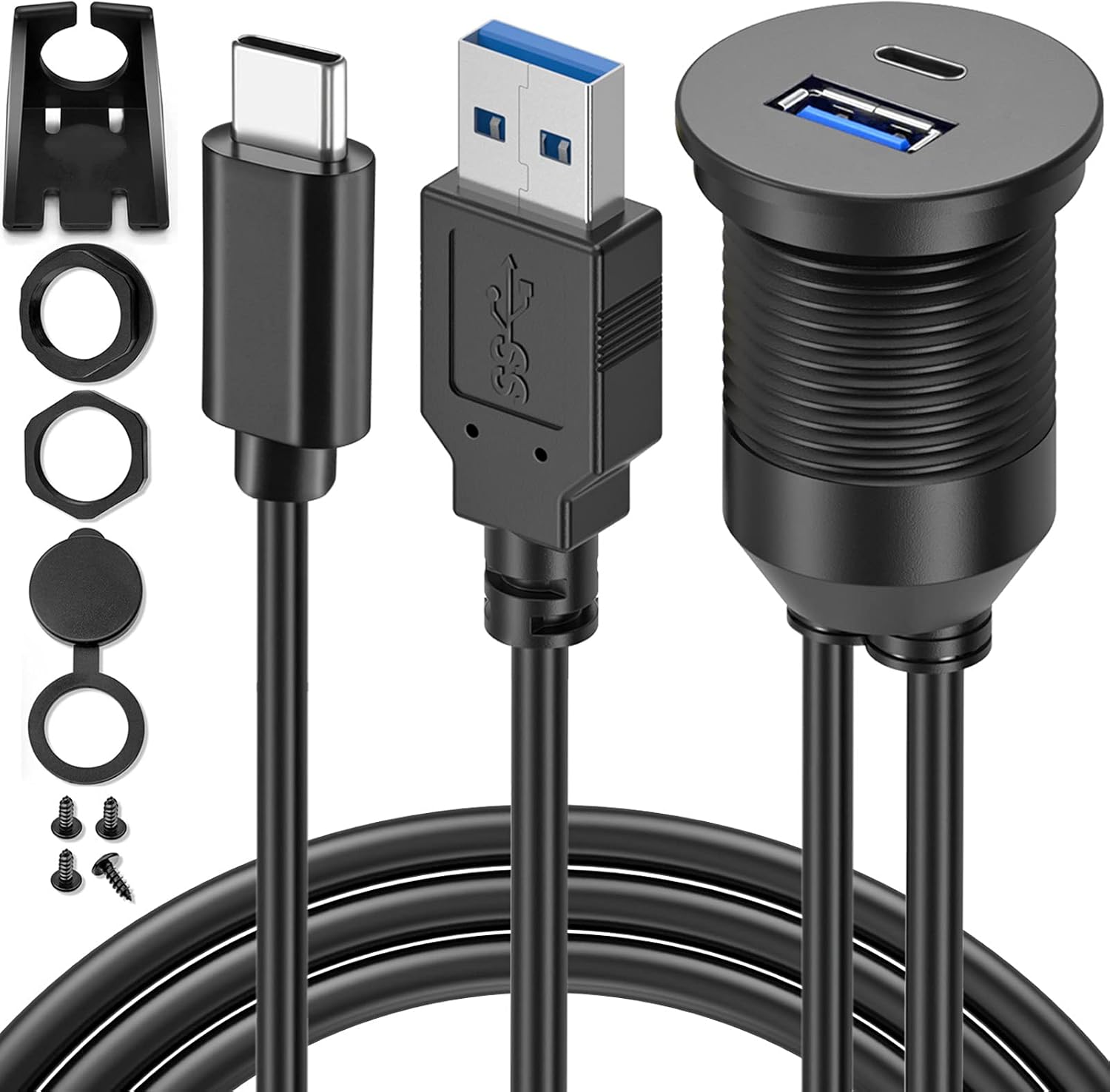 China USB 2.0 Waterproof Panel Mount Dash Cable USB 3.0 Type C for Motorcycle - Factory Direct, Customizable by Manufacturer manufacturer
