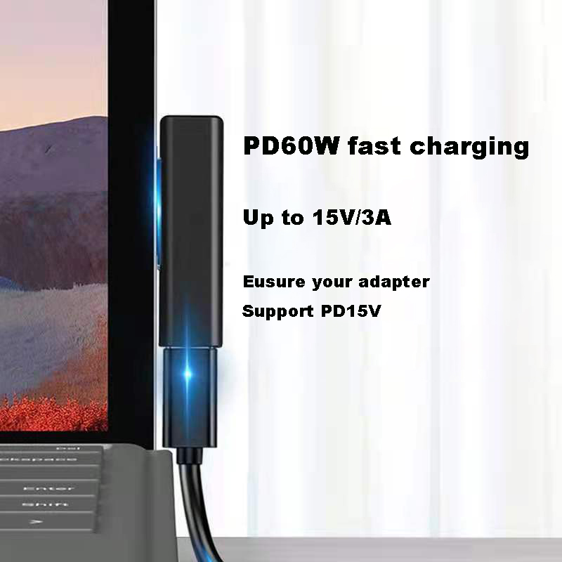 China PD65W USB-C Vrouw naar oppervlakte-oplaadadapter voor Microsoft Surface Pro | fabrikant