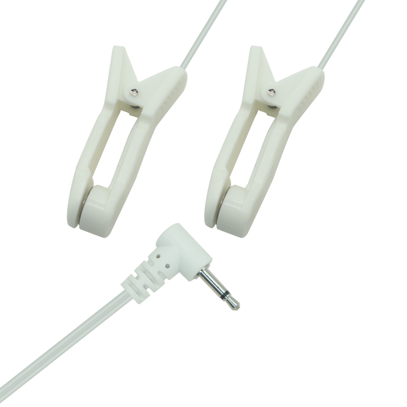 China 2.5mm Audio Jack to Dual Ear Clip TENS Lead Wire – Reusable Electrode Cable for EMS TENS Therapy Units manufacturer