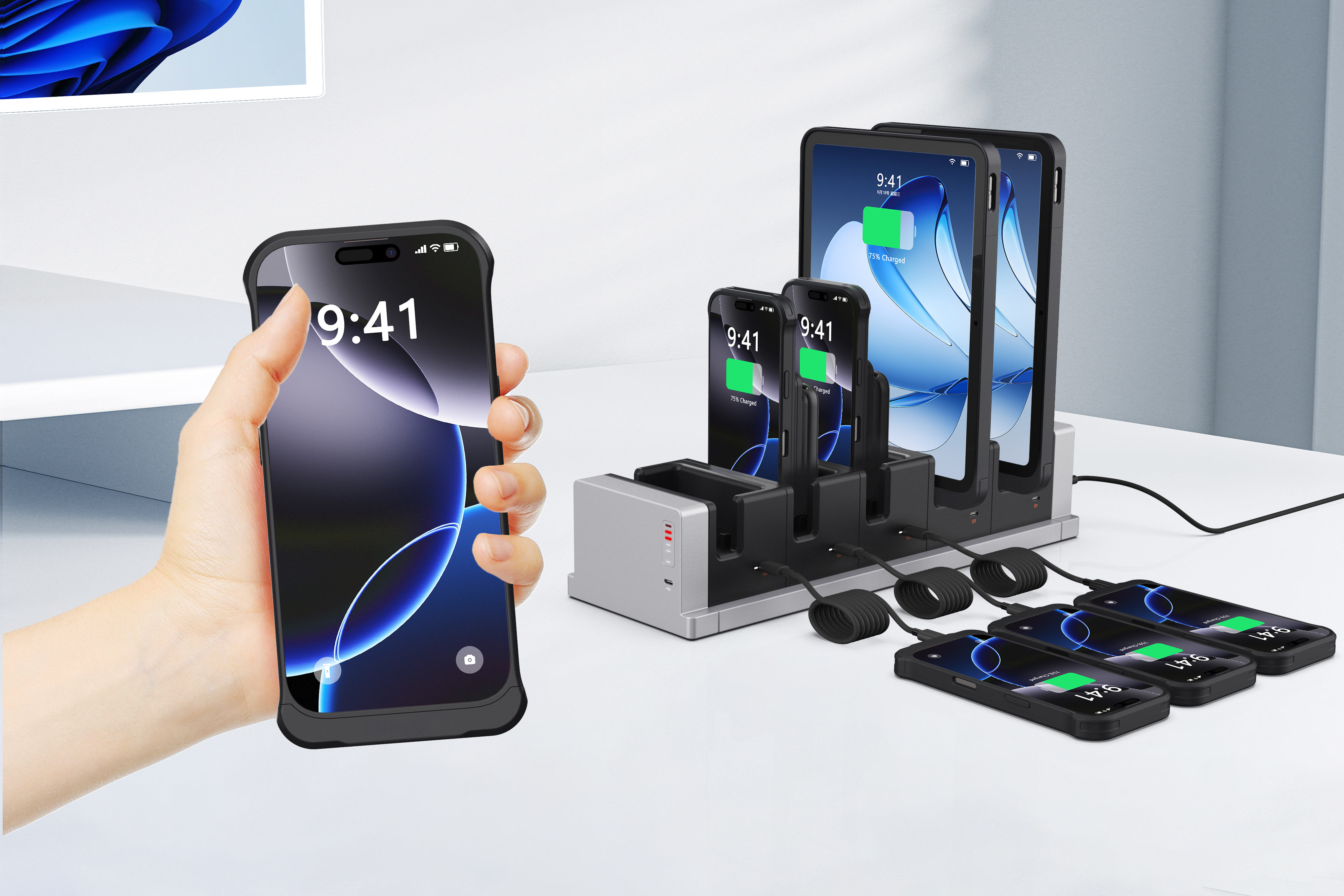 Pogo -Pin -Tablet -Ladedock mit magnetischem Anschluss - Benutzerdefinierte POS -Ladelösung