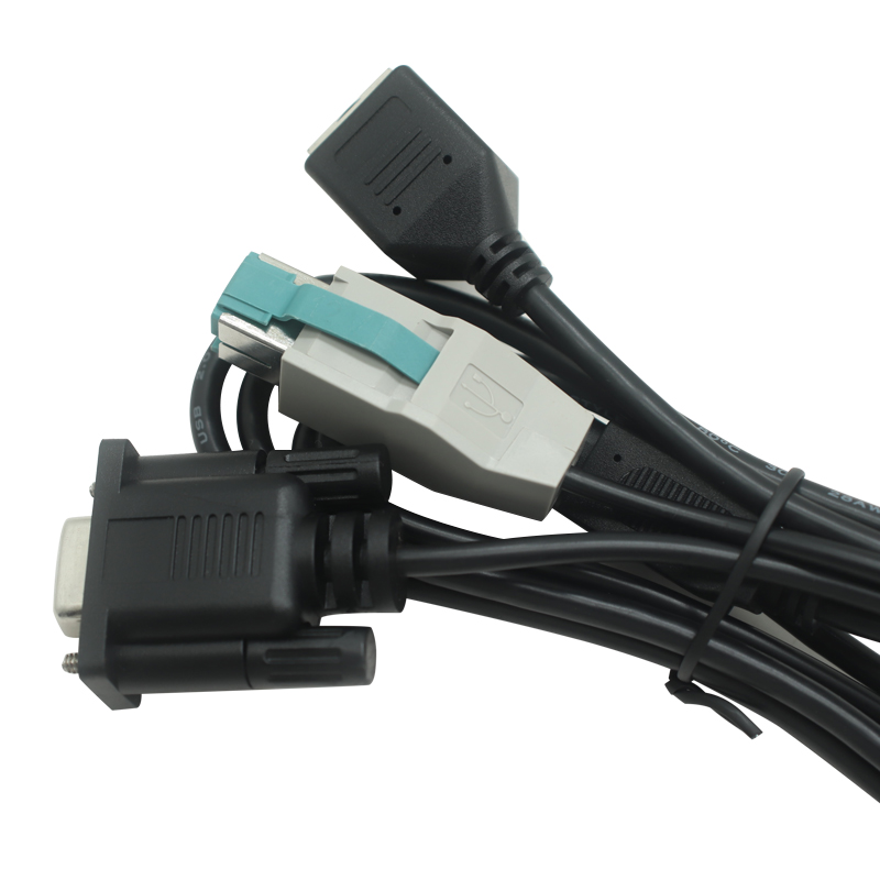 China RJ12 6P6C Female to 12V PoweredUSB + DB9 Female Adapter Cable | Custom OEM Manufacturing with ISO 13485 & ISO 9001 Certified Factory manufacturer