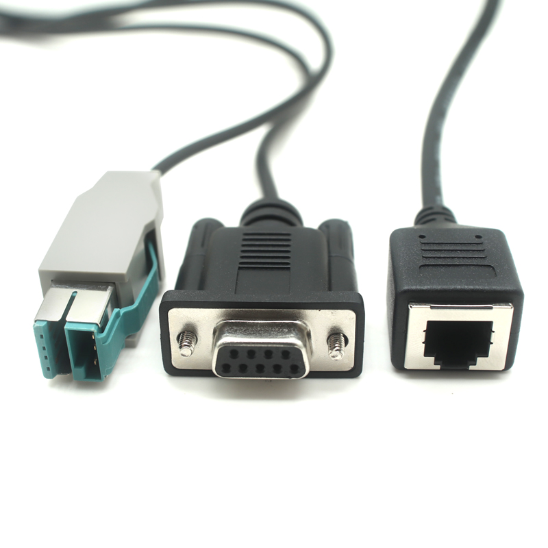 Özel RJ12 Kadın - DB9 Kadın ve Powerusb 12V Kablosu - POS Periferik Kablo Fabrikası