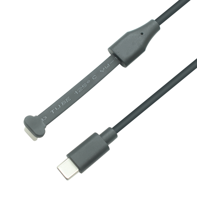 China Type-C Male 90° Upward FPC to Type-C Male Straight Cable | Flexible FPC + Round Wire Design | ISO13485 & ISO9001 Certified Manufacturer manufacturer