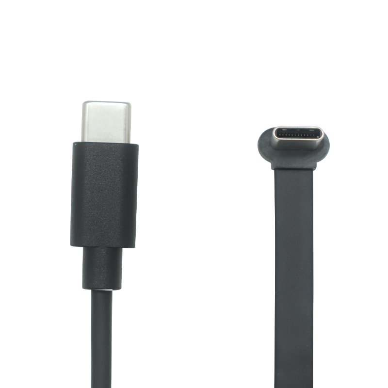 China Type-C Male 90° Upward FPC to Type-C Male Straight Cable | Flexible FPC + Round Wire Design | ISO13485 & ISO9001 Certified Manufacturer manufacturer