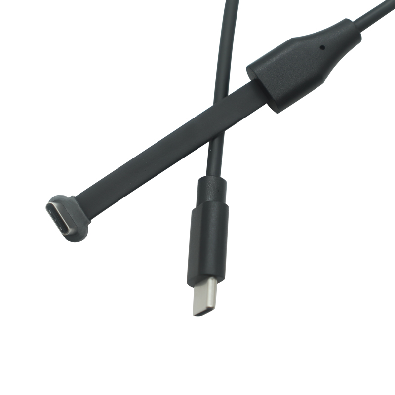 China Type-C Male 90° Upward FPC to Type-C Male Straight Cable | Flexible FPC + Round Wire Design | ISO13485 & ISO9001 Certified Manufacturer manufacturer