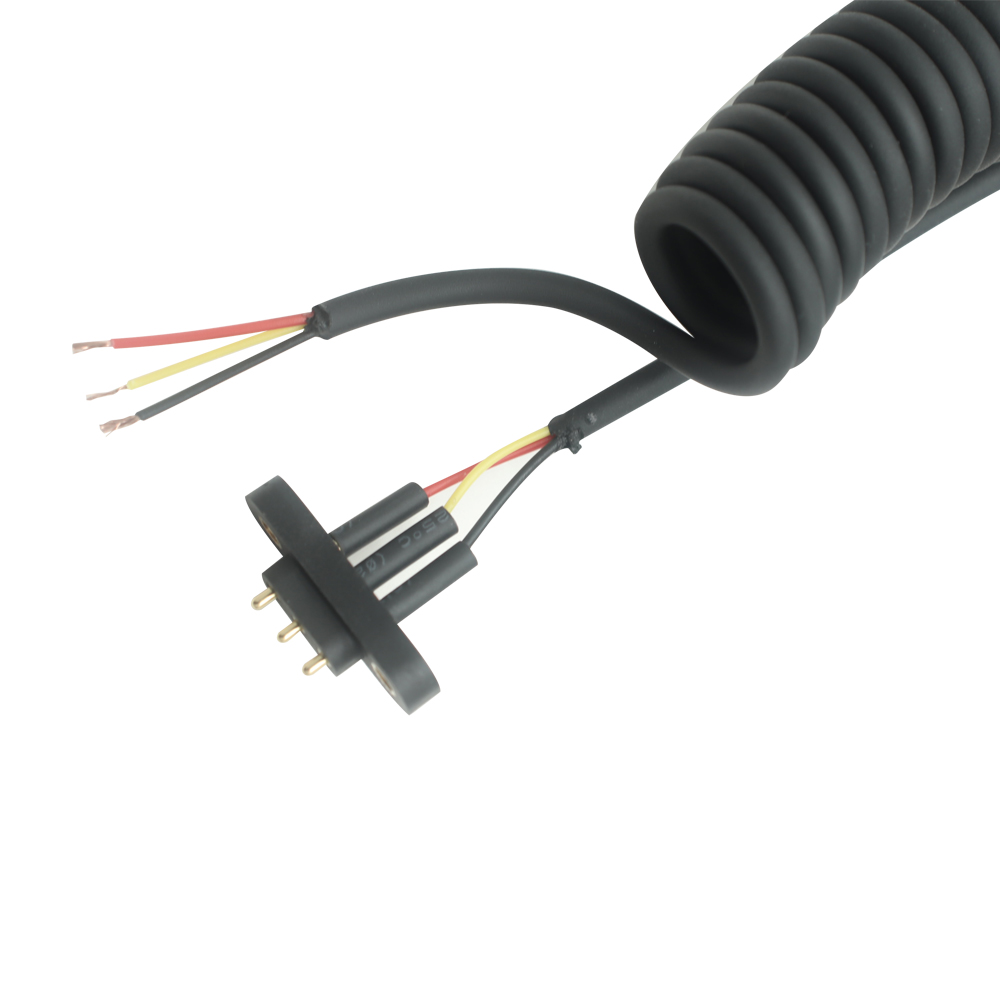 China ABERTO PARA Cabo Enrolado para Conector Pogo Pin 3Pin para Carregamento de Tablet | Fabricante de cabo de mola magnética personalizado fabricante