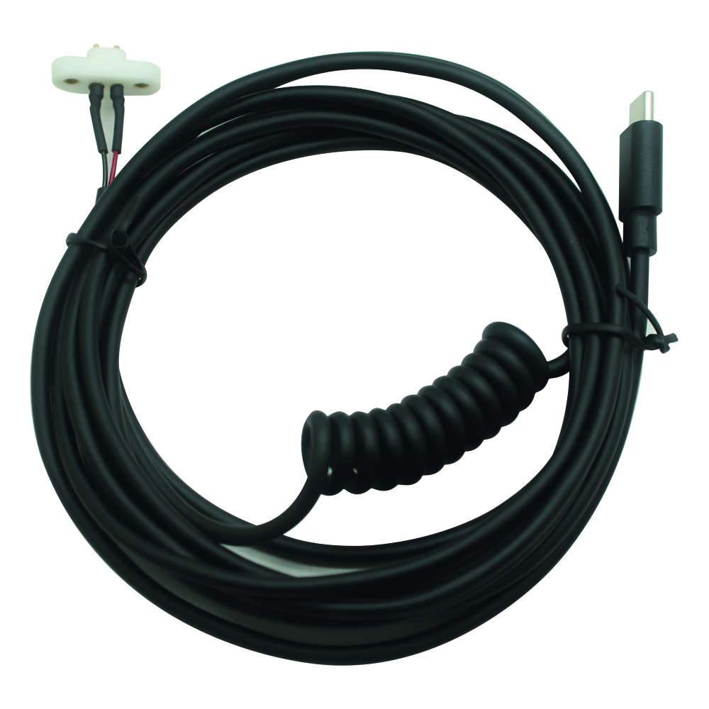 USB Type-C 남성 - 2P 포고 핀 스프링 케이블 | 맞춤형 코일 포고 핀 케이블 제조업체