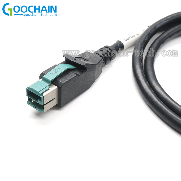 China 12V Power USB to Right-Angle USB-B Male with 2Pin Terminal Cable | Custom Power Data Cable Manufacturer | ISO9001 Certified manufacturer