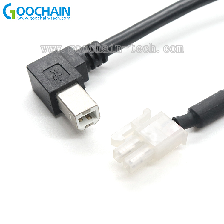 China 12V Power USB to Right-Angle USB-B Male with 2Pin Terminal Cable | Custom Power Data Cable Manufacturer | ISO9001 Certified manufacturer