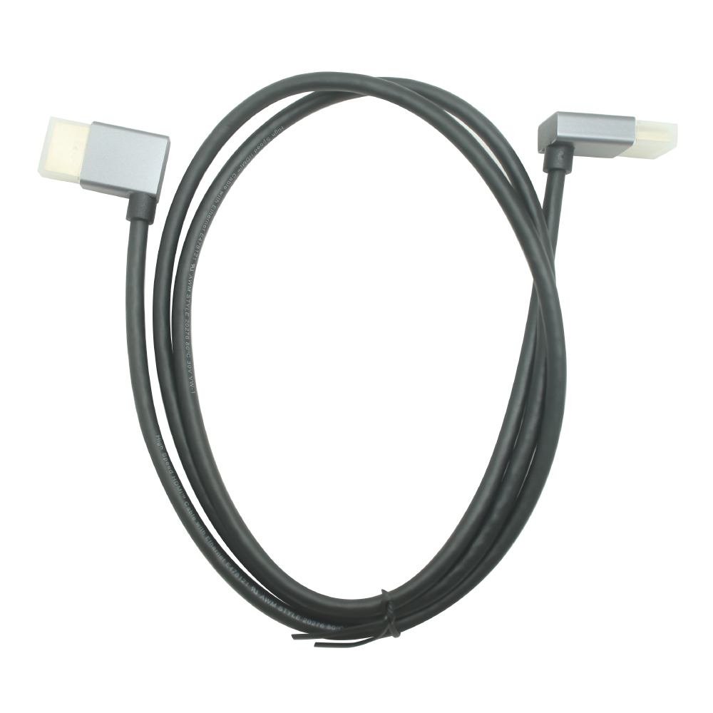 Chine Câble HDMI mâle angle gauche vers angle vers le bas – Fabricant certifié ISO9001 | R&D personnalisé et approvisionnement en vrac fabricant