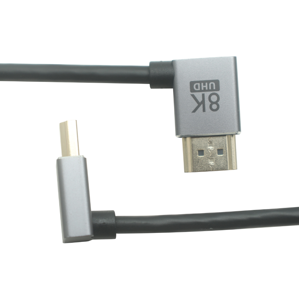 Chine Câble HDMI mâle angle gauche vers angle vers le bas – Fabricant certifié ISO9001 | R&D personnalisé et approvisionnement en vrac fabricant