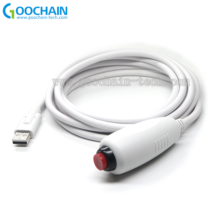 中国 USB-A オス ナース コール ボタン ケーブル (クリップ付き) |医療・介護システム用緊急通報押しボタンスイッチケーブル メーカー