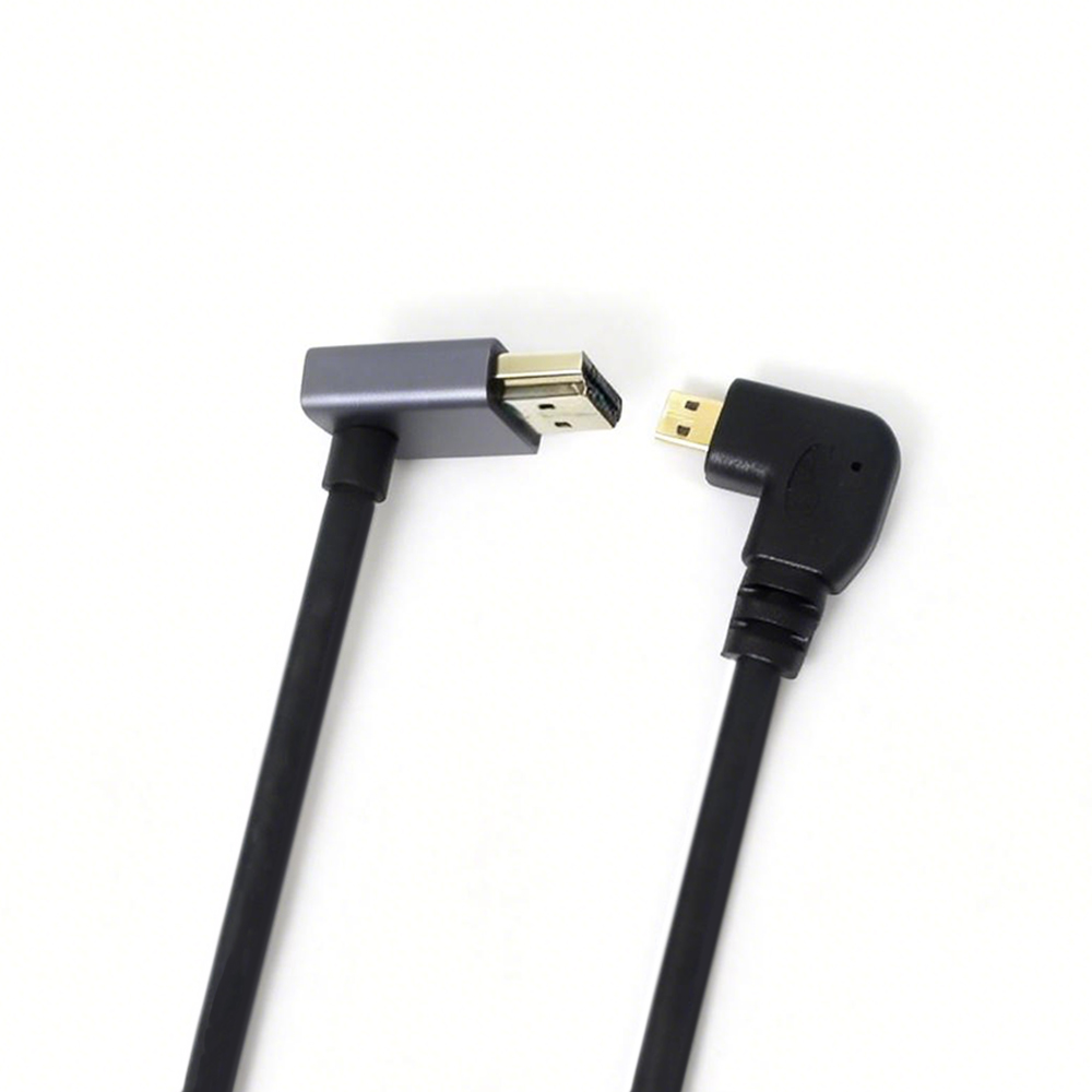 China Micro HDMI Male 90° Left Angled to HDMI Male 90° Down Angled Cable manufacturer