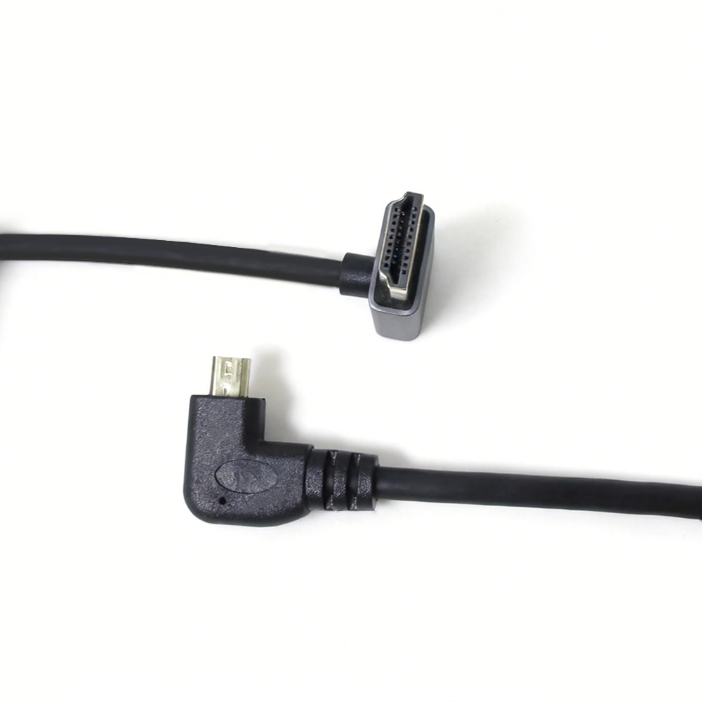 China Micro HDMI Male 90° Left Angled to HDMI Male 90° Down Angled Cable manufacturer