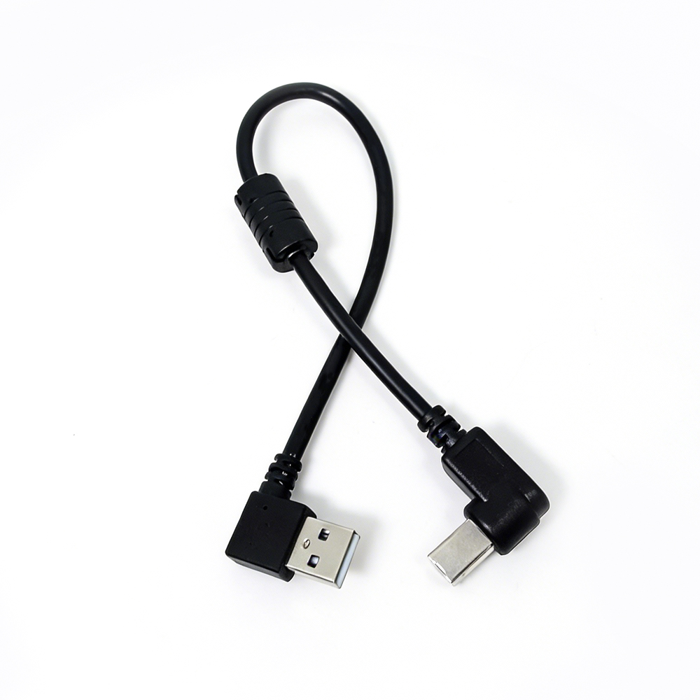 Rechtwinkliges USB-A-Stecker-auf-Mini-USB-5-Pin-Steckerkabel mit Ferritkern – Hersteller von kurzen Mini-USB-Kabeln mit EMI-Filter