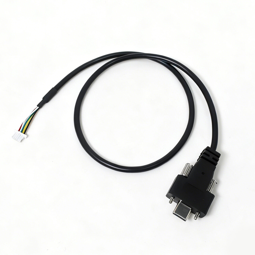 USB-Typ-C-Stecker auf SHR-05V-S-B-Anschlusskabel mit doppelter Schraubverriegelung | Hersteller kundenspezifischer industrieller USB-Kabel