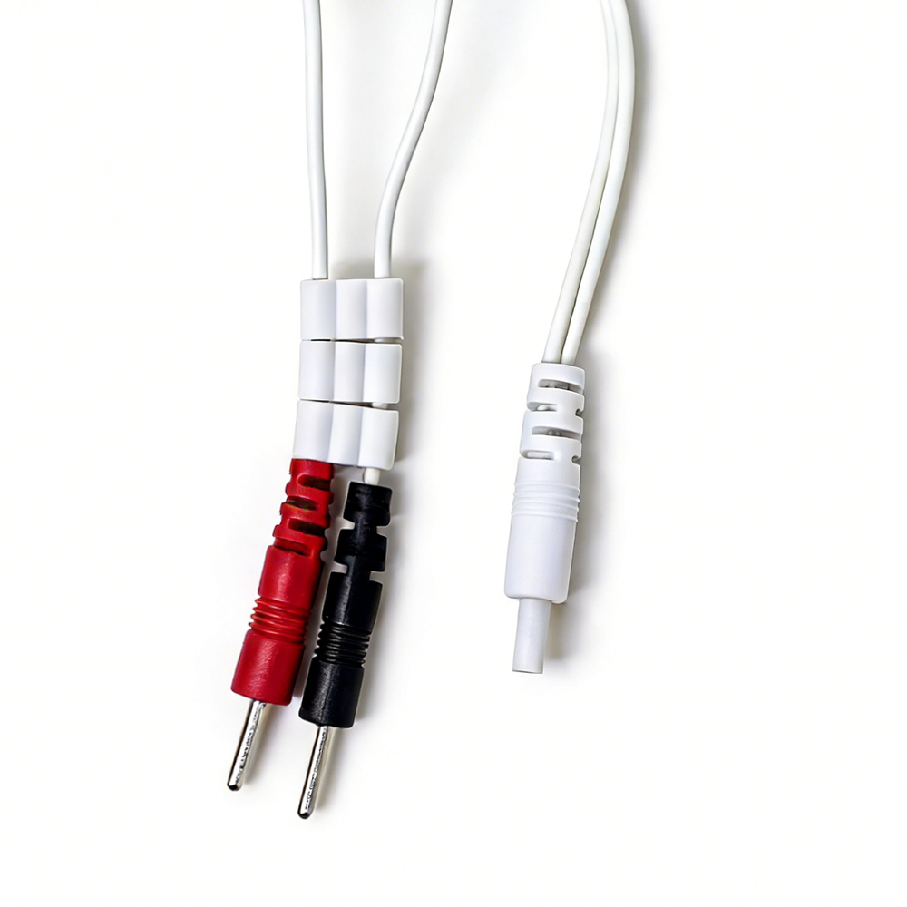 porcelana Cable médico de clavija de electrodo de CC de 2,35 mm a doble de 2,0 mm con triple deslizador: cable conductor de fisioterapia TENS/EMS fabricante