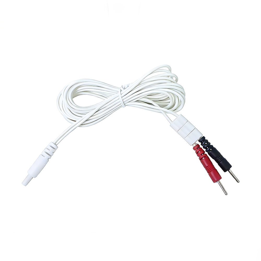 porcelana Cable médico de clavija de electrodo de CC de 2,35 mm a doble de 2,0 mm con triple deslizador: cable conductor de fisioterapia TENS/EMS fabricante