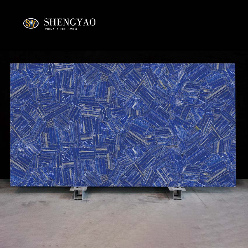 ブルーストライプテクスチャラピスラズリ宝石スラブ