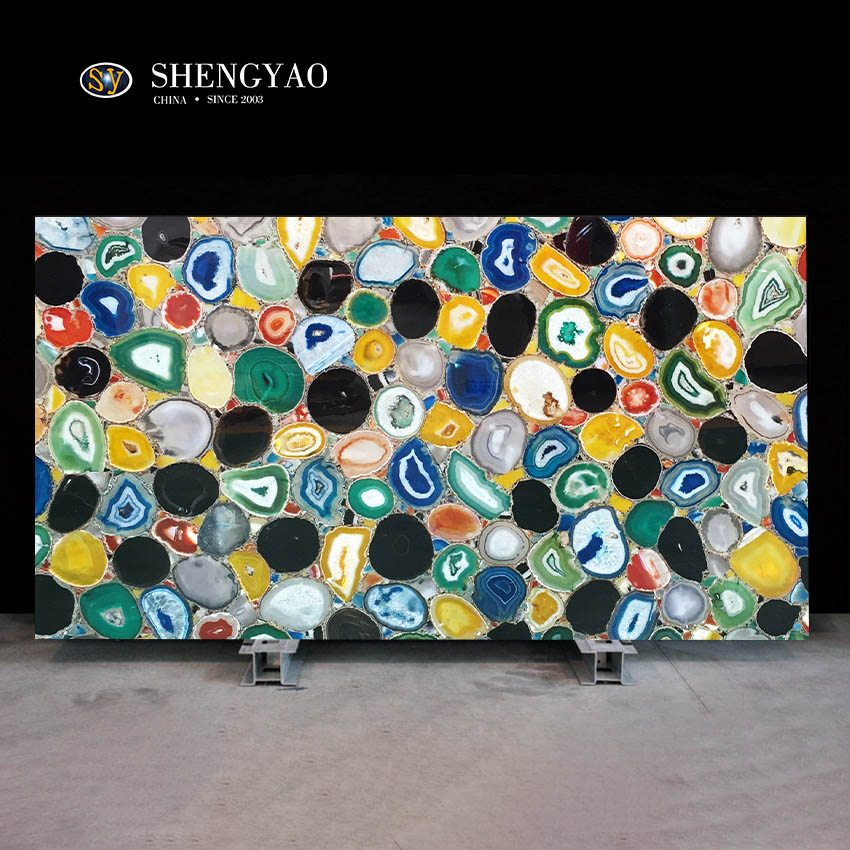 セミプレシャスミックス瑪瑙スラブ