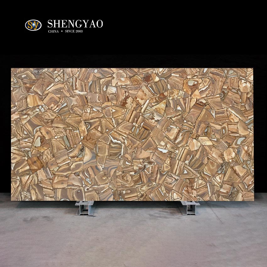 Semi Precious Stone Painted Stone Slab