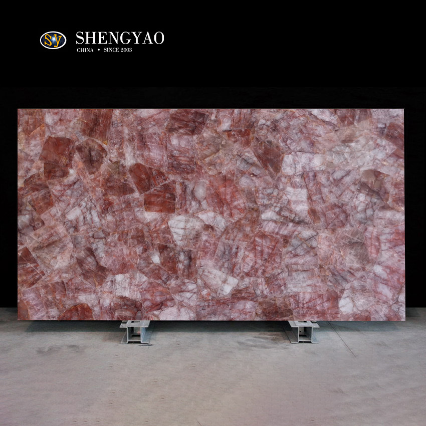 Customize Fire Quartz Red Hematoid Quartz Slabs,Semi Precious Stone Slab Manufacturer China