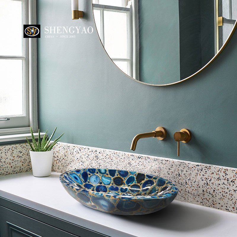 blue agate wash basin