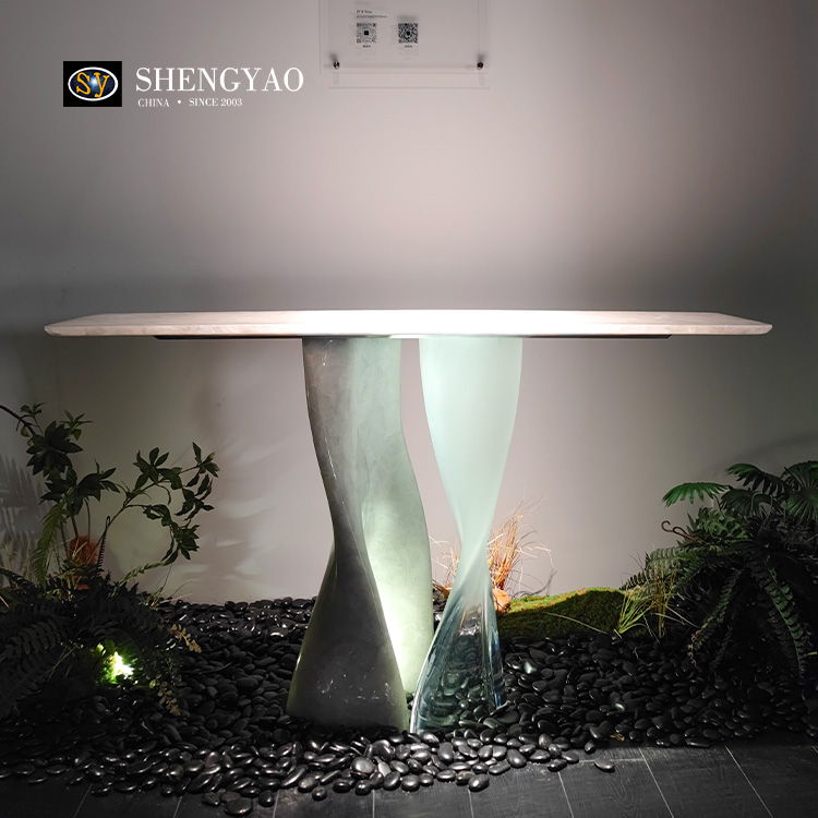 Soul White Crystal Quartz Edelstein Konsolentisch