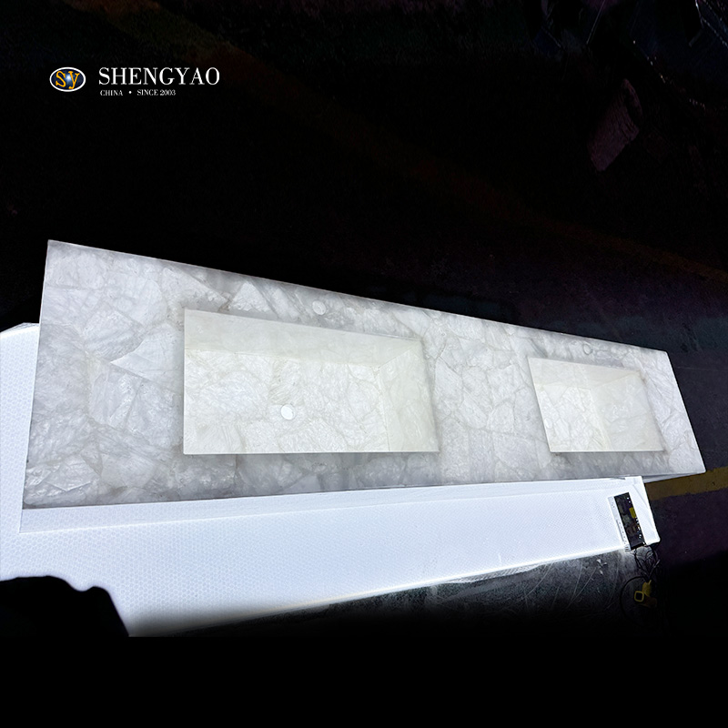 透光白水晶洗手台