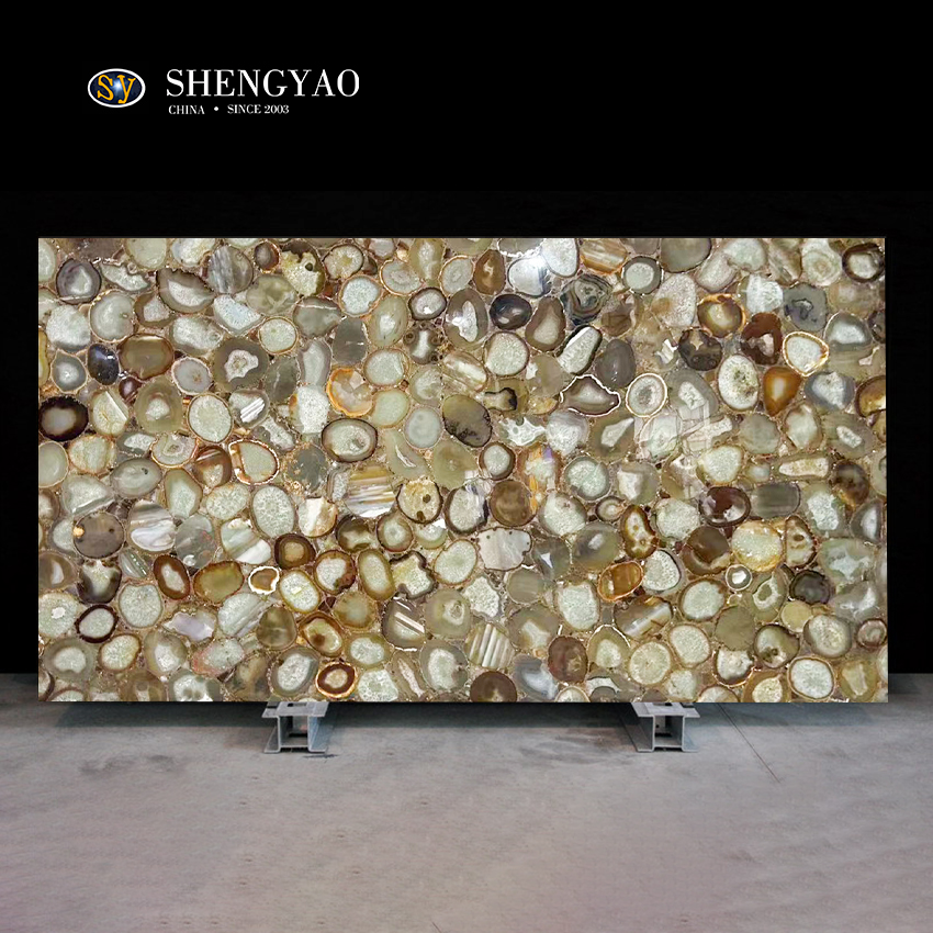 Large Size Natural Brown Agate Stone SLab